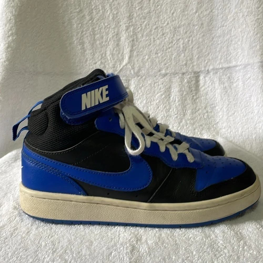 Nike Court Borough Mid 2 Black Game Royal (GS) Size 4.5Y - Picture 1 of 9
